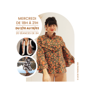 Tous les mercredis du 02 octobre 2024 au 19 mars 2025 atelier mode : Créer sa garde robe pour les débutants en couture