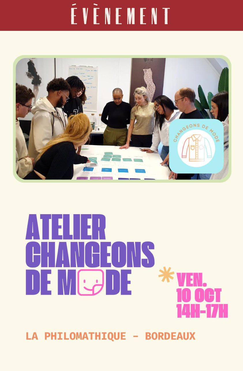 Visuel promotionnel de l'atelier Changeons de Mode, un serious game sur la mode éthique.