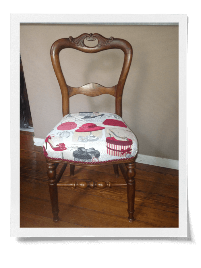 Exemple de restauration d'une chaise en garniture traditionnelle (crin).