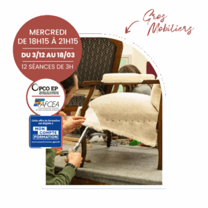 Atelier de restauration fauteuil crin traditionnel mercredi Bordeaux.