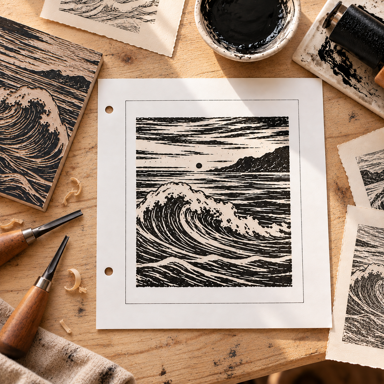 visuel atelier linogravure